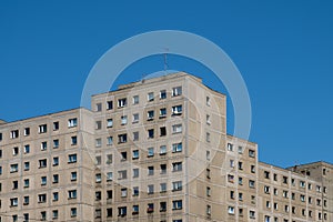 Prefabricated building Plattenbau facade in Berlin -