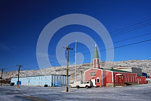 Prefabricated church in Kangerlussuaq, Greenland i photo