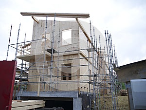 prefabricated house under construction