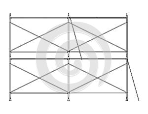 Prefabricated scaffolding. Orthography vector