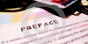 preface text written with objects display