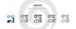 Prefect icon in different style vector illustration. two colored and black prefect vector icons designed in filled, outline, line