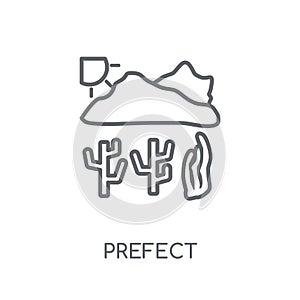 Prefect linear icon. Modern outline Prefect logo concept on whit