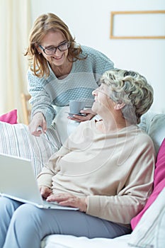 Prefessional carer and elderly patient