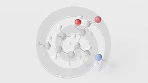 pregabalin molecule 3d, molecular structure, ball and stick model, structural chemical formula anticonvulsants