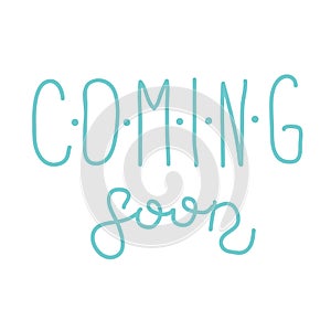 Pregnancy Announcements. Coming soon Lettering. Baby photo album blue elements isolated on white background
