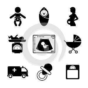 Pregnancy and birth icons