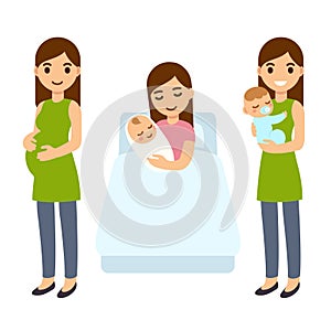 Pregnancy and birth illustration.