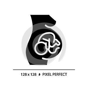 Pregnancy black glyph icon