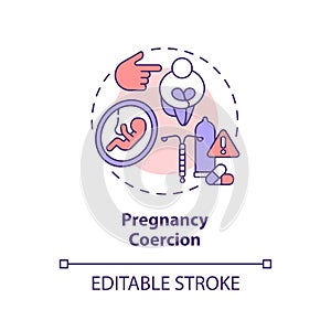 Pregnancy coercion concept icon