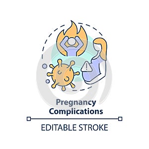 Pregnancy complications multi color concept icon