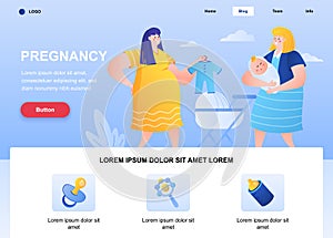 Pregnancy flat landing page design