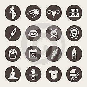 Pregnancy icon set