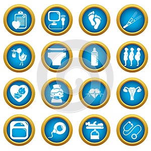 Pregnancy icons set, simple style