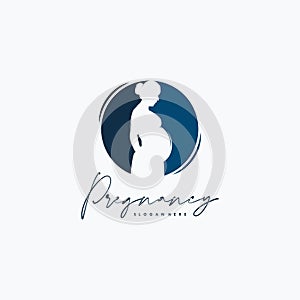 Pregnancy Logo Design Vector Template