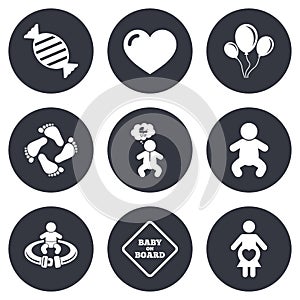 Pregnancy, maternity and baby care icons