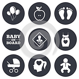 Pregnancy, maternity and baby care icons