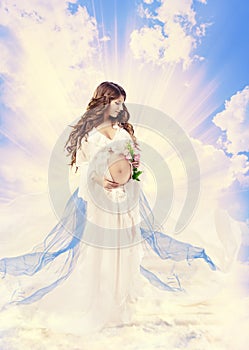 Pregnancy Maternity Beauty Concept, Pregnant Holy Woman, Saint M