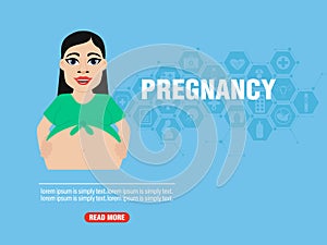 Pregnancy modern concept design flat banner