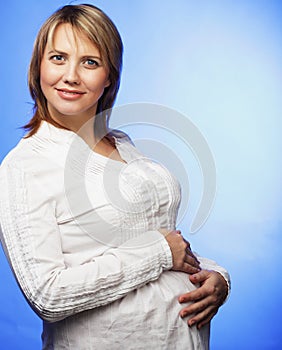 Pregnancy, motherhood, people and expectation concept - pregnan