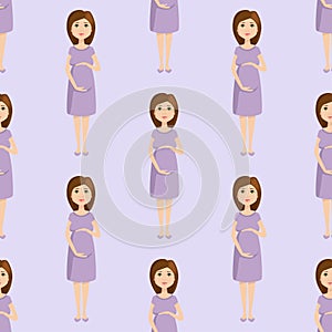 Pregnancy motherhood people expectation seamless pattern