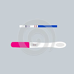 Pregnancy or ovulation positive test with two strips.