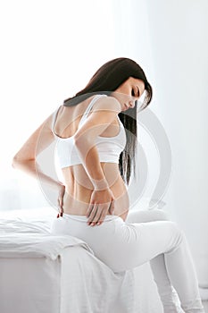 Pregnancy Pain. Pregnant Woman Feeling Back Pain