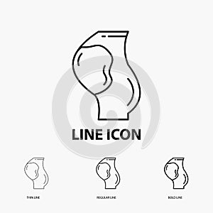 pregnancy, pregnant, baby, obstetrics, fetus Icon in Thin, Regular and Bold Line Style. Vector illustration