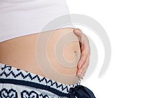 Pregnant Belly with fingers symbol