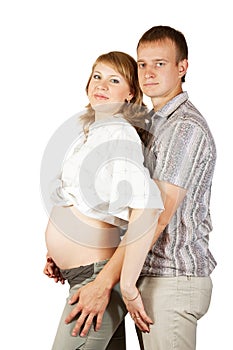 Pregnant couple in love