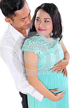 Pregnant couple in love