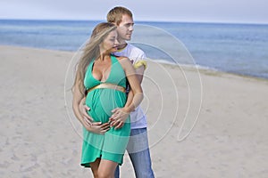 Pregnant couple spending time together