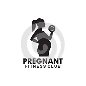 Pregnant fitness logo design template