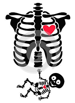 Pregnant. Funny skeletons mom and baby