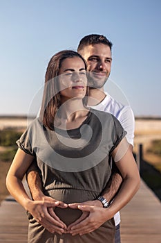 Pregnant happy couple