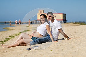 Pregnant happy couple