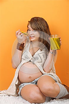 Pregnant Lady Eats Pickles