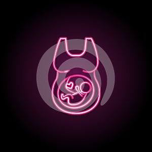 Pregnant love baby neon icon. Simple thin line, outline vector of maternity icons for ui and ux, website or mobile application