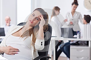 Pregnant with morning sickness photo