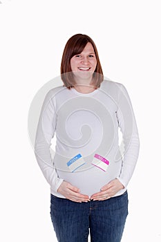 Pregnant Mother Blue and Pink Name Tags