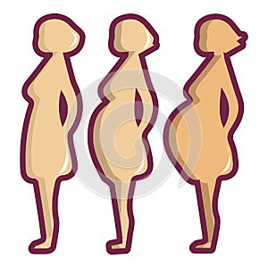 Pregnant period icon, cartoon style