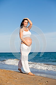 Pregnant relaxing woman