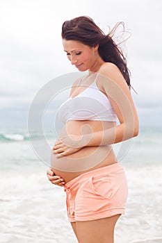 Pregnant relaxing woman