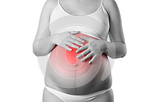 Pregnant woman with abdominal pain, risk of premature birth