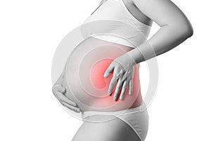 Pregnant woman with back pain, risk of premature birth