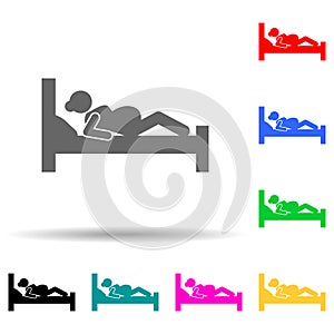 Pregnant woman, bed multi color style icon. Simple glyph, flat  of pregnant woman icons for ui and ux, website or mobile