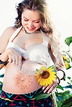 Pregnant Woman with Bodyart