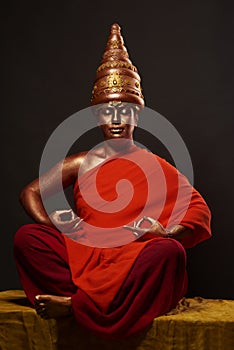 Pregnant woman in buddha look