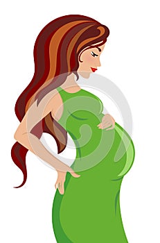 Pregnant Woman Caressing Belly