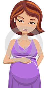 Pregnant Woman Caressing Belly